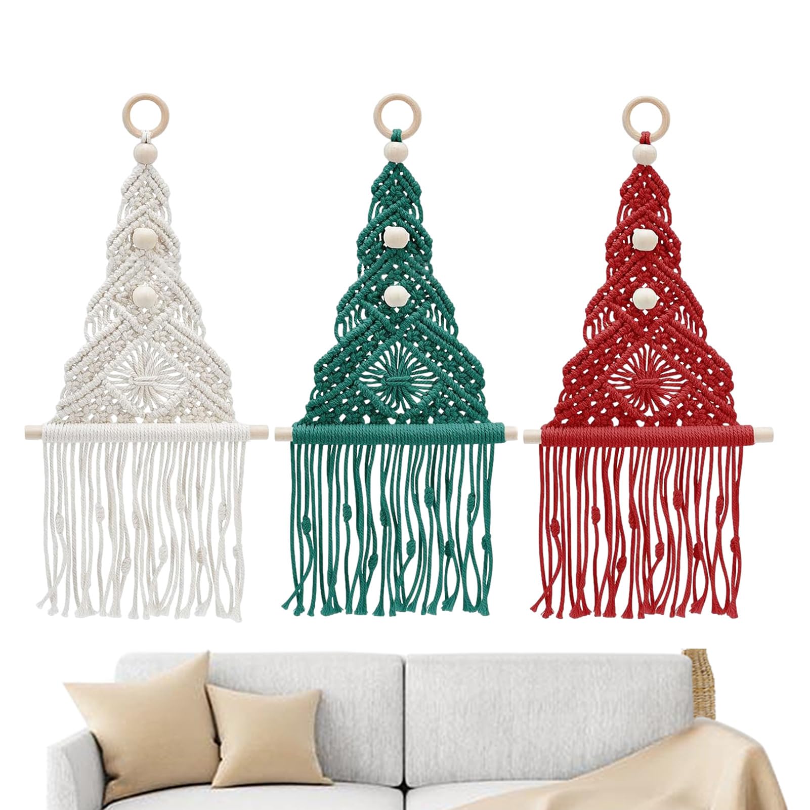 Weihnachtsbaum Makramee Set | -Boho-Flechtset für Anfänger mit