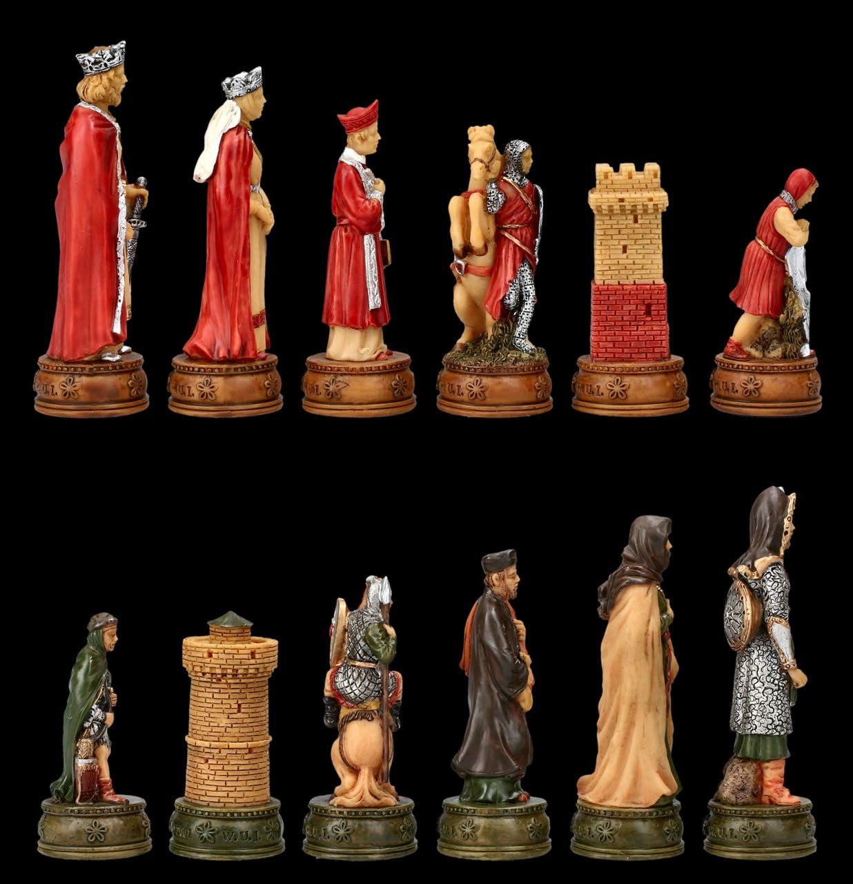 Juego de piezas de ajedrez Camelot Rey Arturo, 32 figuras de hasta 8 cm de