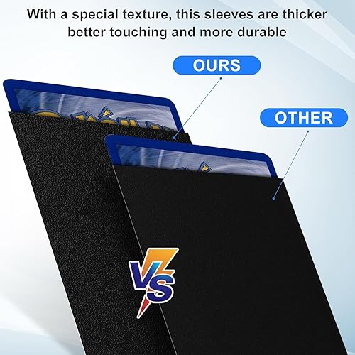 Miniatura 4 de Fundas negras para tarjetas MTG, paquete de 300 fundas estándar de ajuste perfecto para tarjetas intercambiables, tarjetas deportivas, tarjetas de