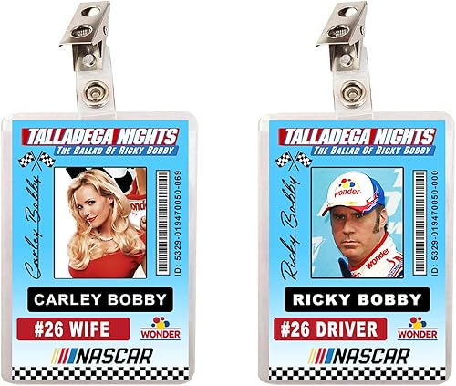 Miniatura 1 de Talladega Nights Ricky Bobby & Carley Bobby Race Car Driver ID Badges V2