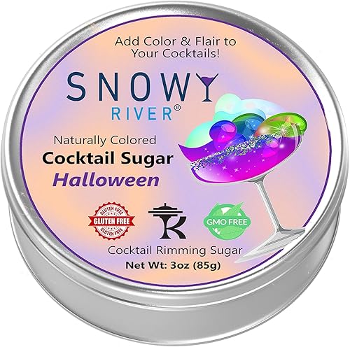 Miniatura 2 de Snowy River Mezclas de rimmer de azúcar de cóctel, azúcar de color natural para margaritas y cócteles, rimmer de vidrio, azúcar de lijado (Halloween)