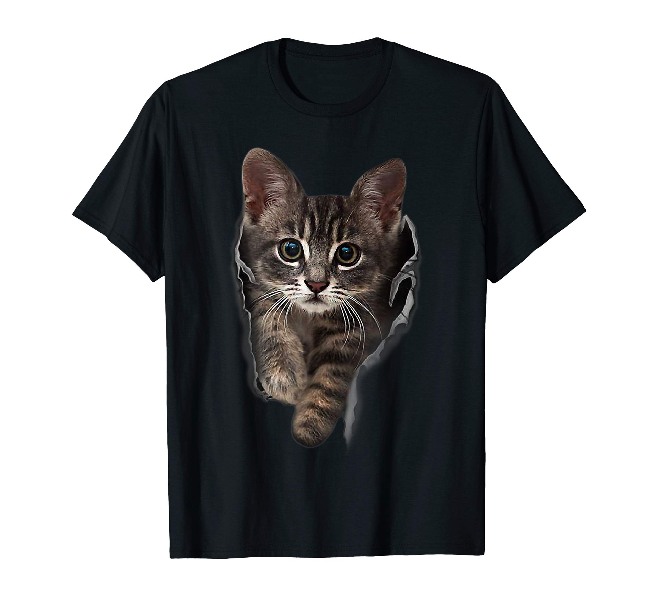 Cat Craze TeesBrown Kitten Staring Cute T-Shirt Cats Tee Shirt Gifts T-Shirt
