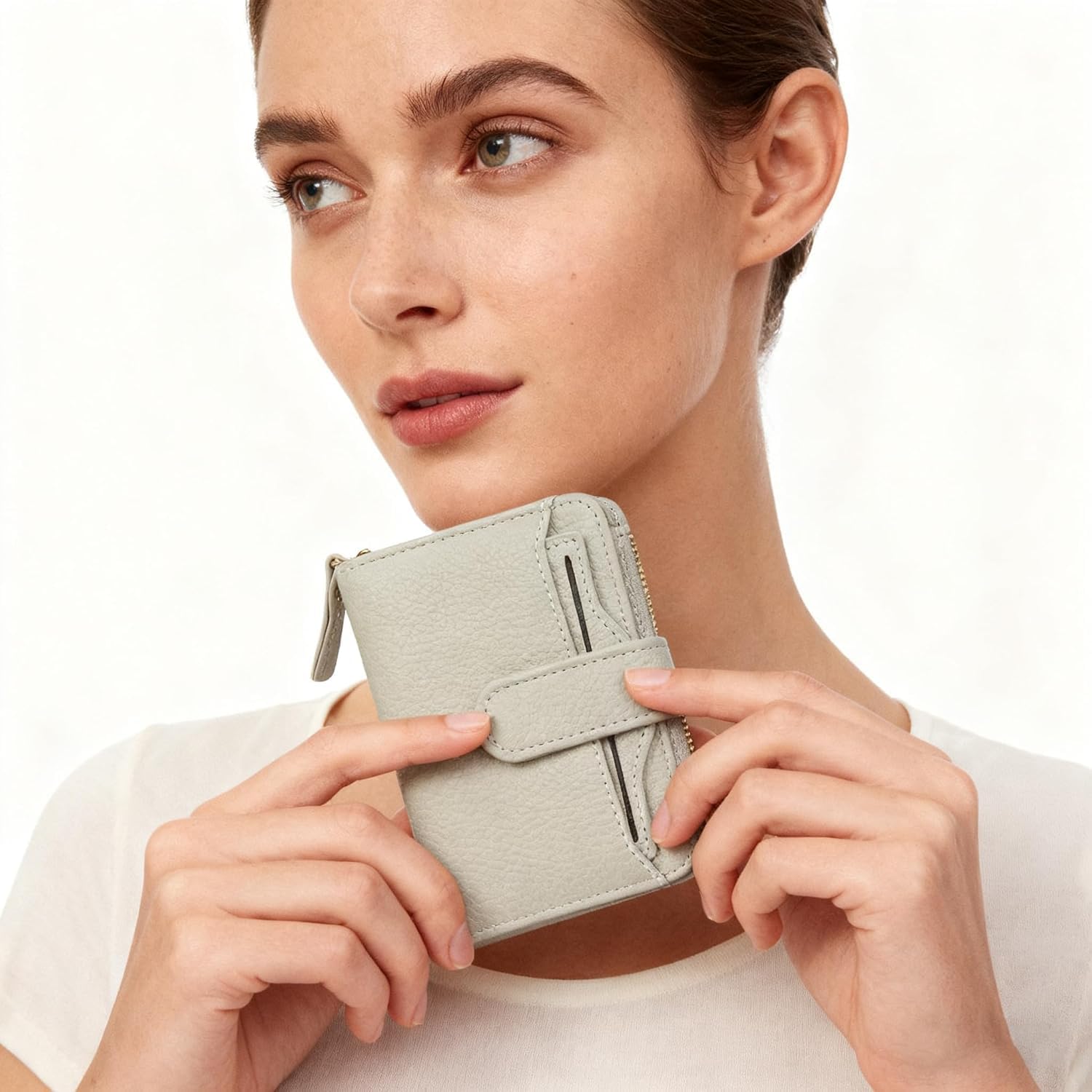 Wulcea Women's Wallet, Small Credit Card Holder, Large Card Holder, Sage Green, 12.5*9*3cm, modern image 5