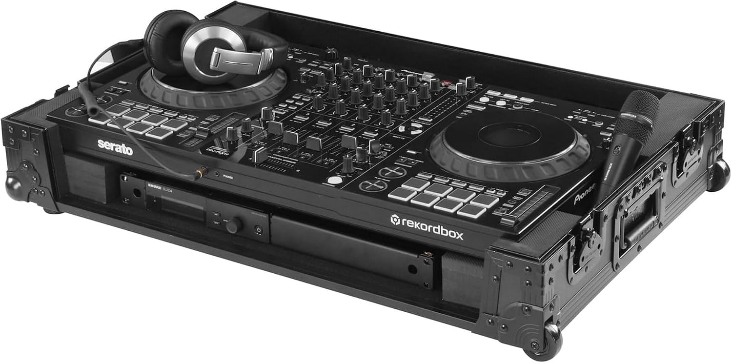 Odyssey Black Label DDJ-FLX10 1U Flight Case with Corner Wheels