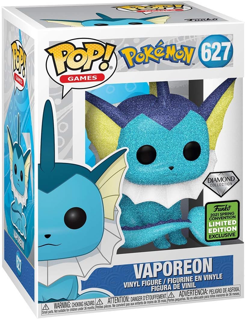 Funko Pop! Games Pokemon Vaporeon 627 Diamond Collection (B&N Shared Exclusive)