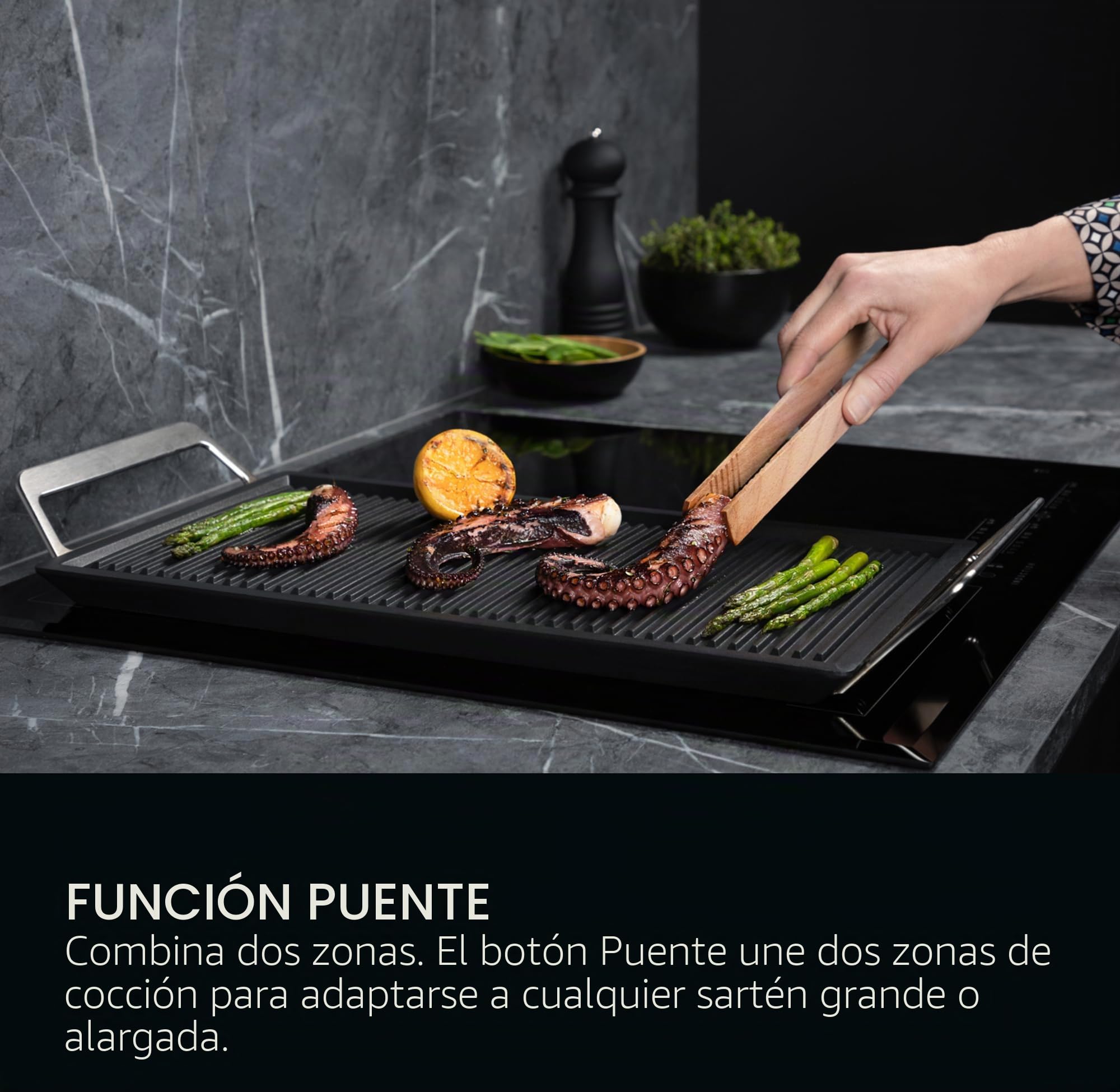 AEG IKX64441CB Placa de inducción, serie 6000, 4 zonas de cocción, 60 cm, función de puente, función Hob2Hood, temporizador de placa integrado, cerradura con llave, calor residual de 3 pasos, color
