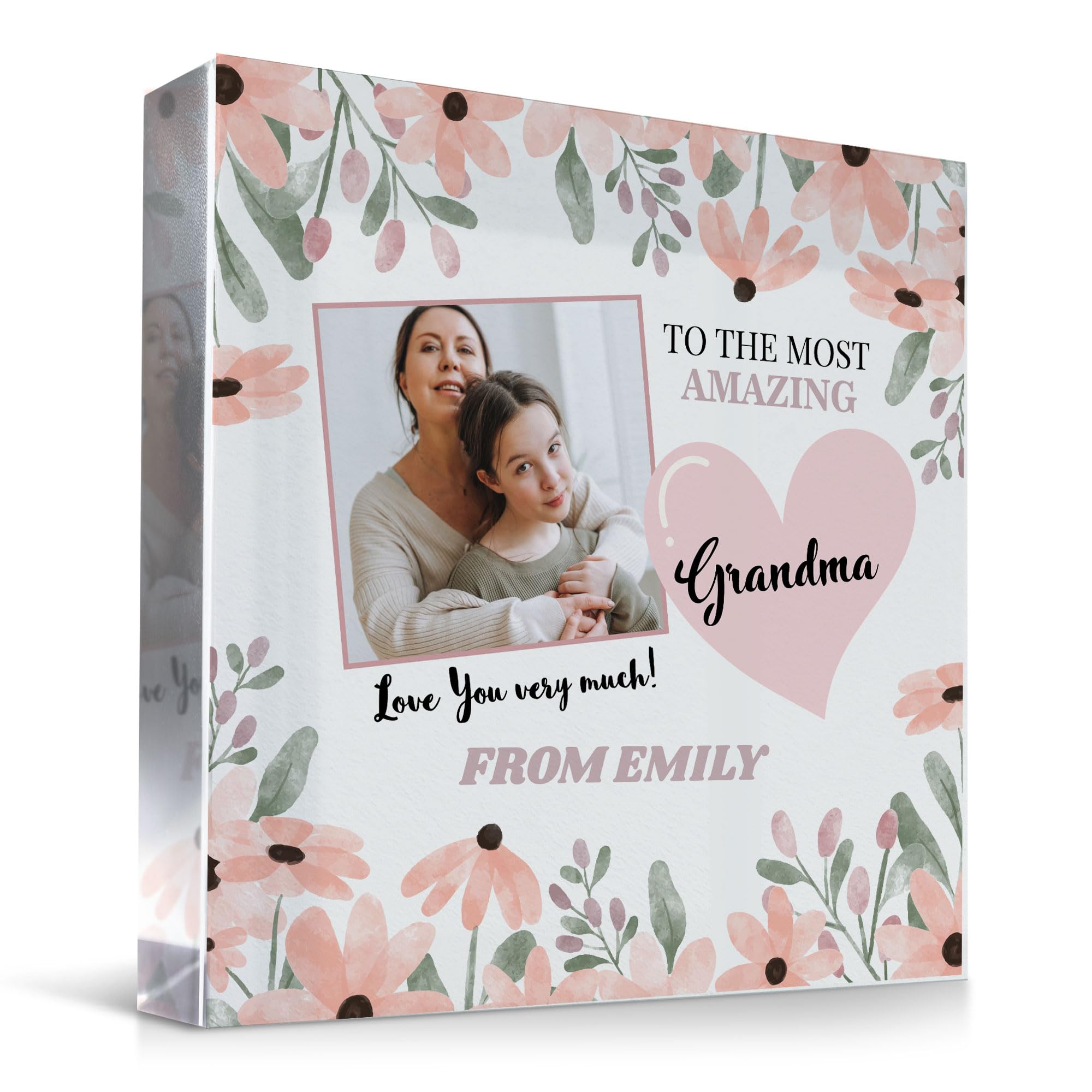 Red Ocean PERSONALISED Grandma Gift For Birthday Christmas Gifts for Grandma Thank You Gift For Amazing Grandma Photo Plaque Gift From Grandchildren Keepsake Gift For Her