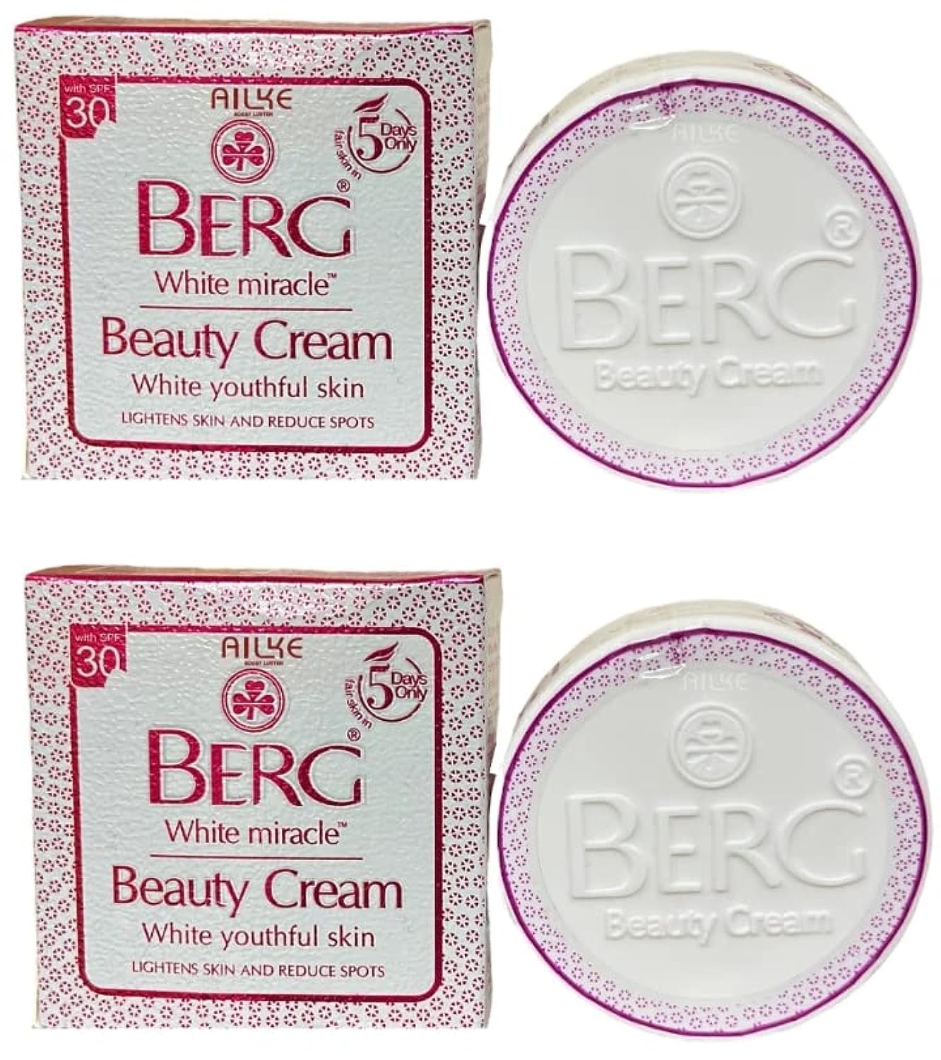 AILKE ORIGINAL BERG WHITE MIRACLE BEAUTY CREAM 2PCS