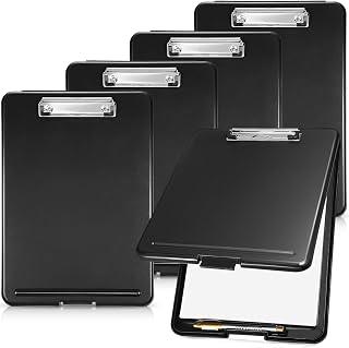 Mimorou 5 Pcs Plastic Clipboard with Storage, 9.5 x 13.5 Inch Heavy Duty