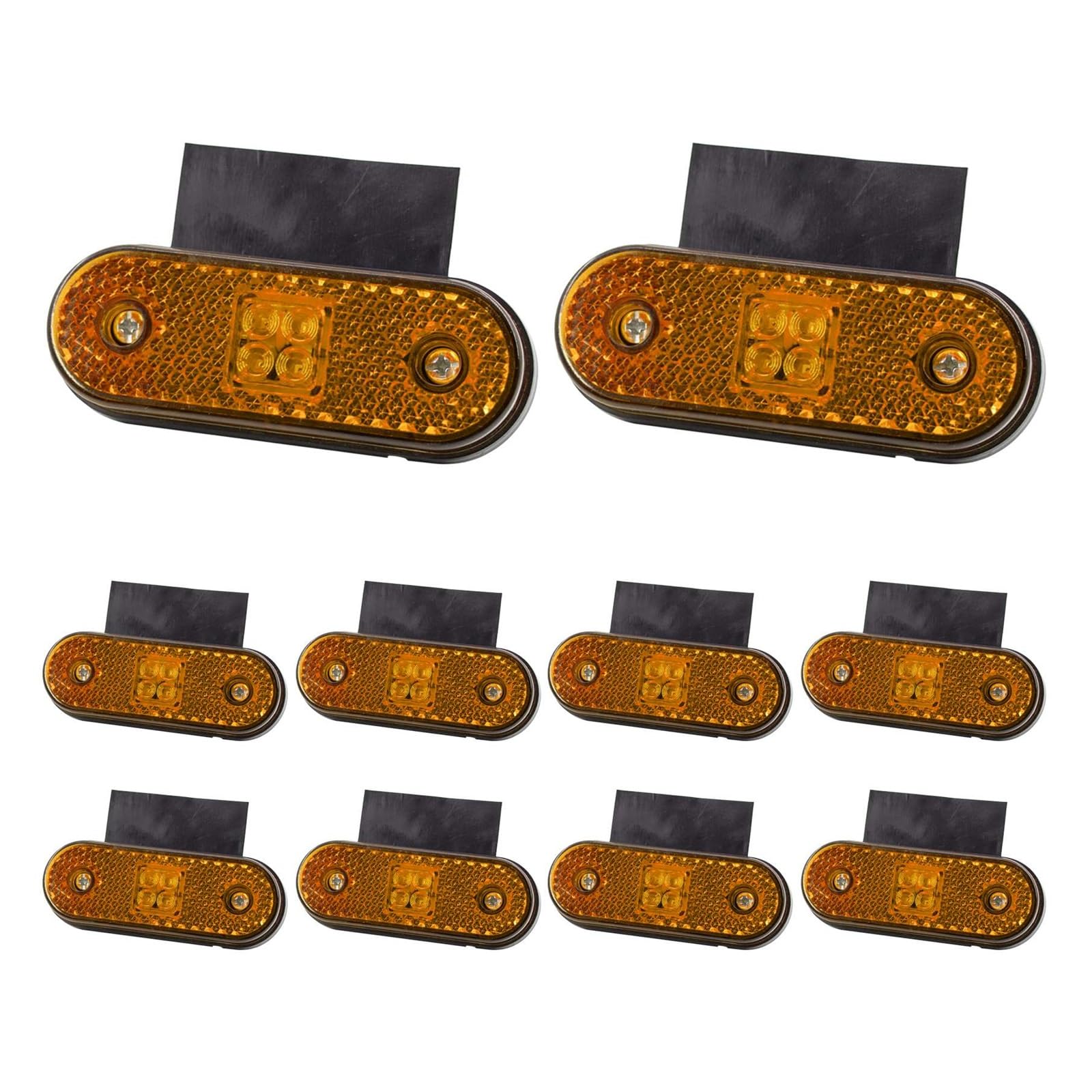 10Pcs 24V Indicatore di direzione laterale Indicatore di direzione posteriore Lampada di ingombro posteriore for camion for auto Trattore RV Rimorchio Pickup Giallo