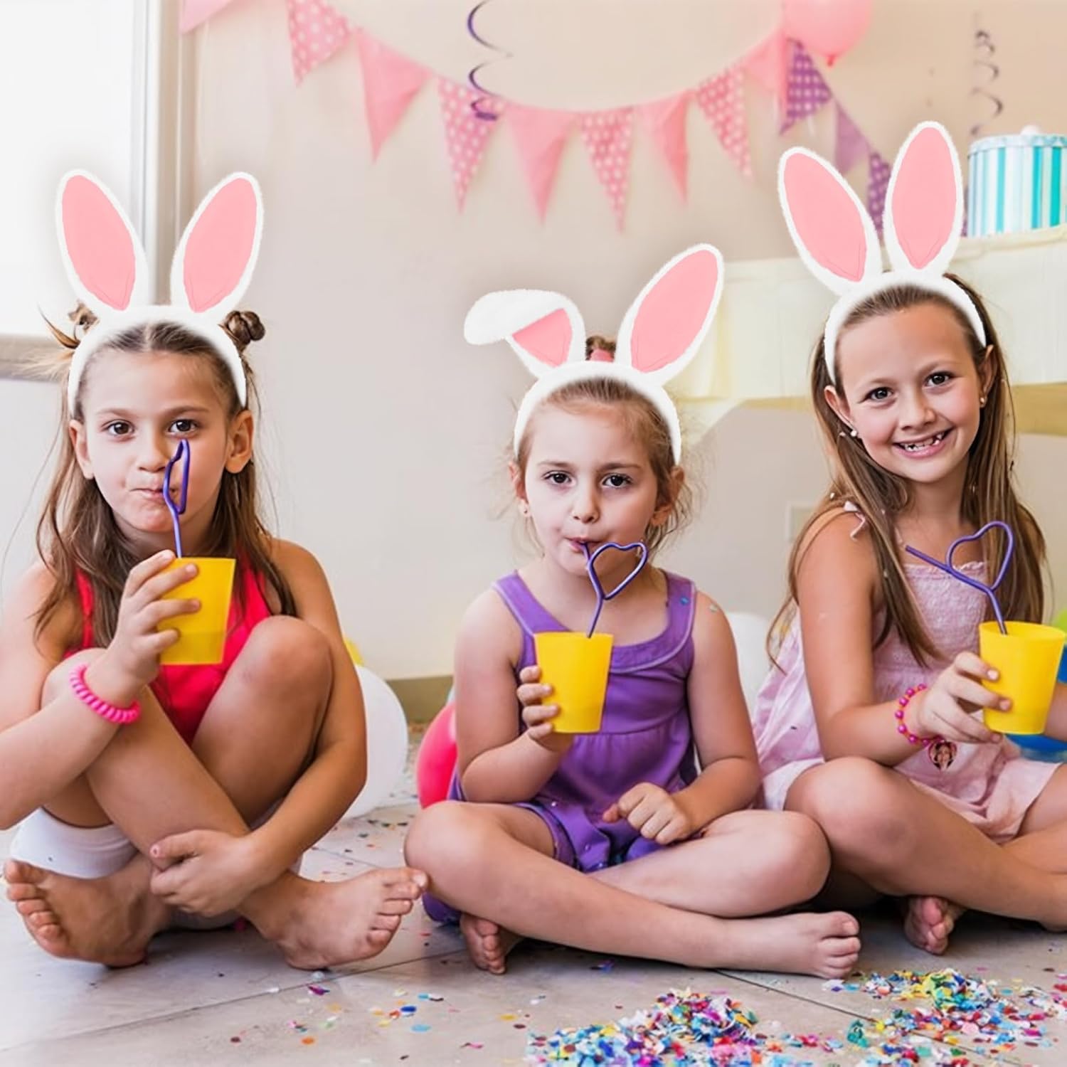 M&G House Easter Bunny Headband Bunny Ears Tail Rabbit Headband Cosplay Toy Plush Easter Gift - Image 2