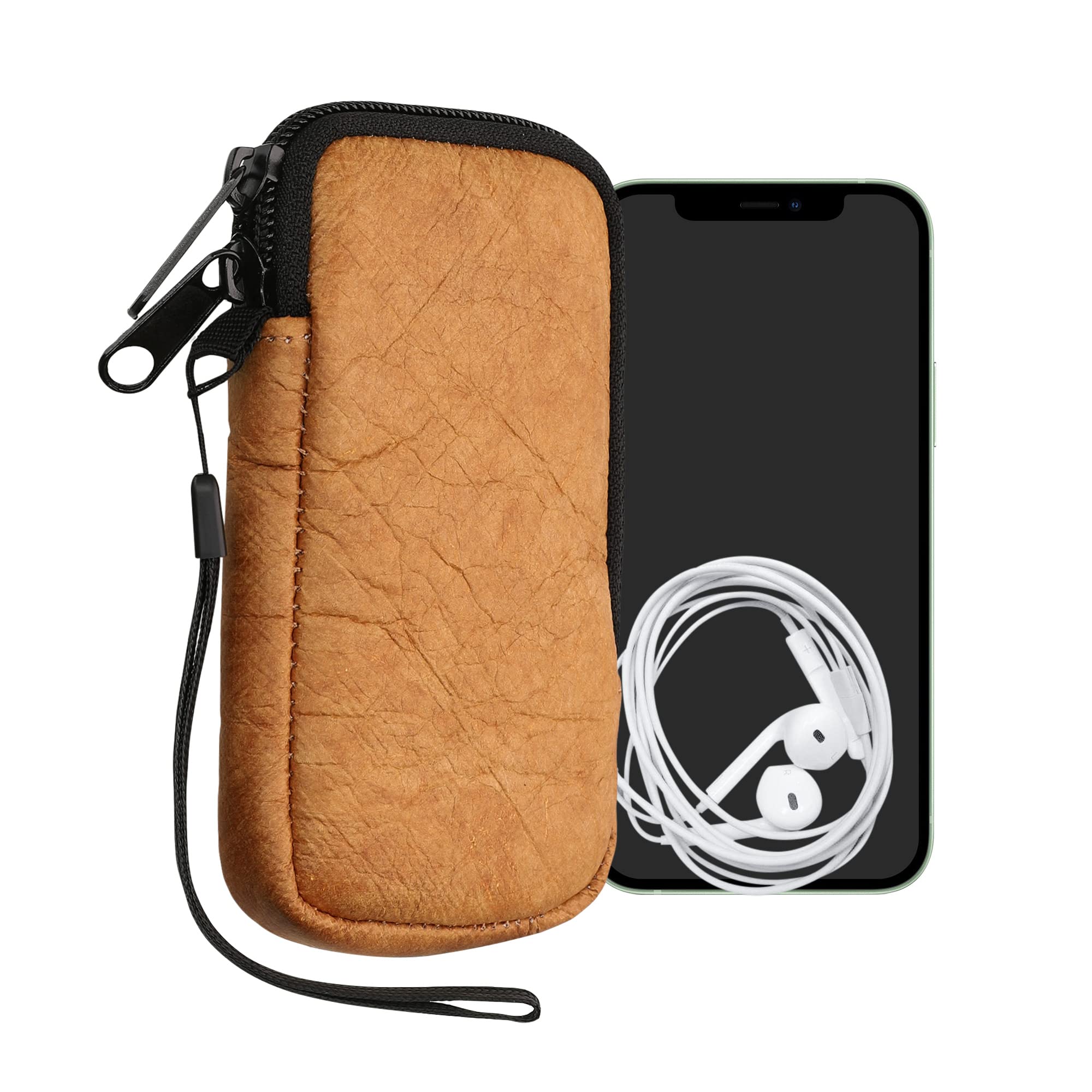 Étui Porte-monnaie En Feutre Pour Smartphone - 16x8 Cm, Avec Boussole Et Fermeture élastique - Universel (iPhone, Samsung, Etc.)