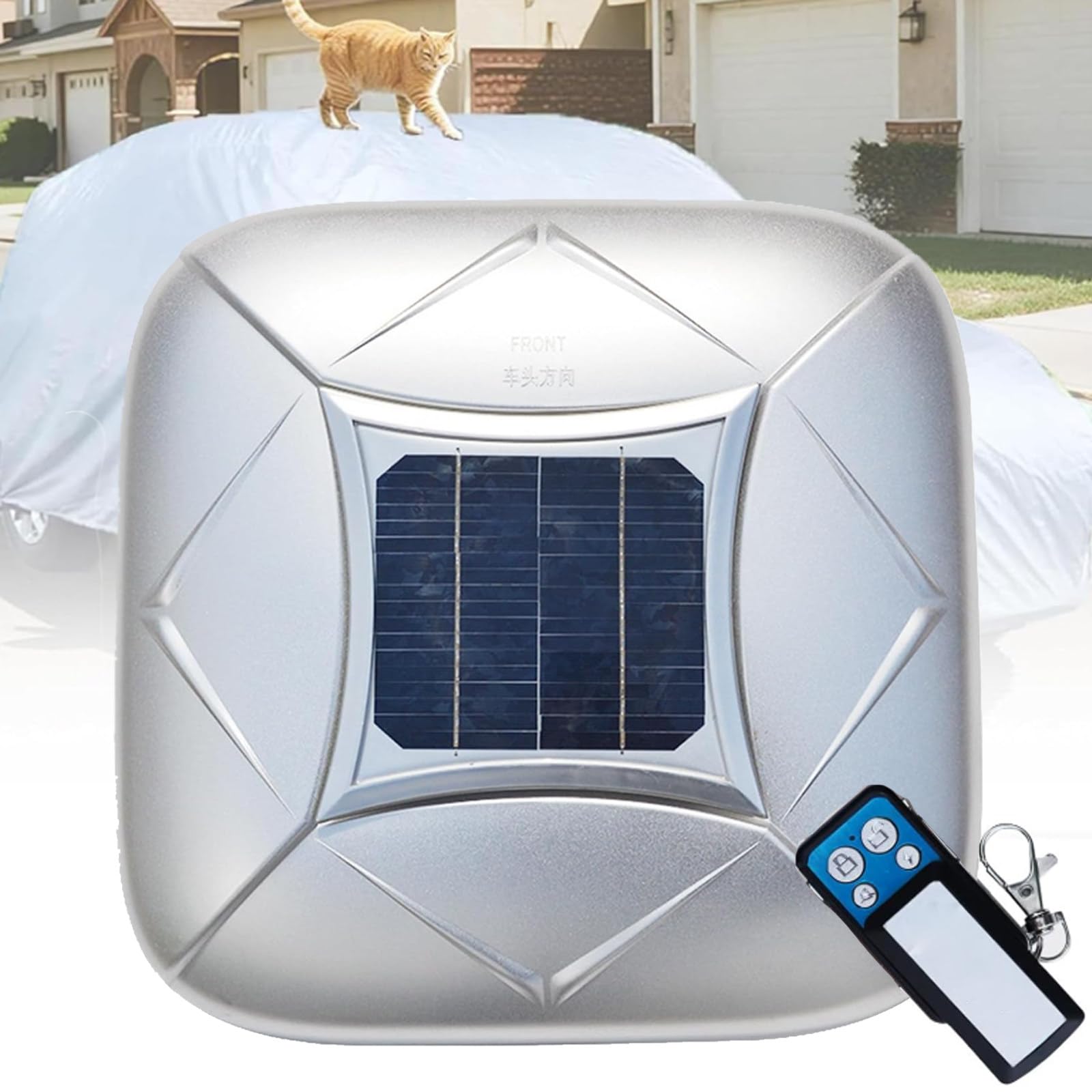 Smart Car Cover with Solar Charging, Remote Control Automatic Full Exterior Covers, Quick and Convenient to Protect Your Car, Universal Fit for Sedan, MPV, SUV Silver-YL