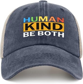 Human Kind Be Both Hat for Womens Fashion Running Hats for Men AllBlack Cycling Cap Vintage for Singers