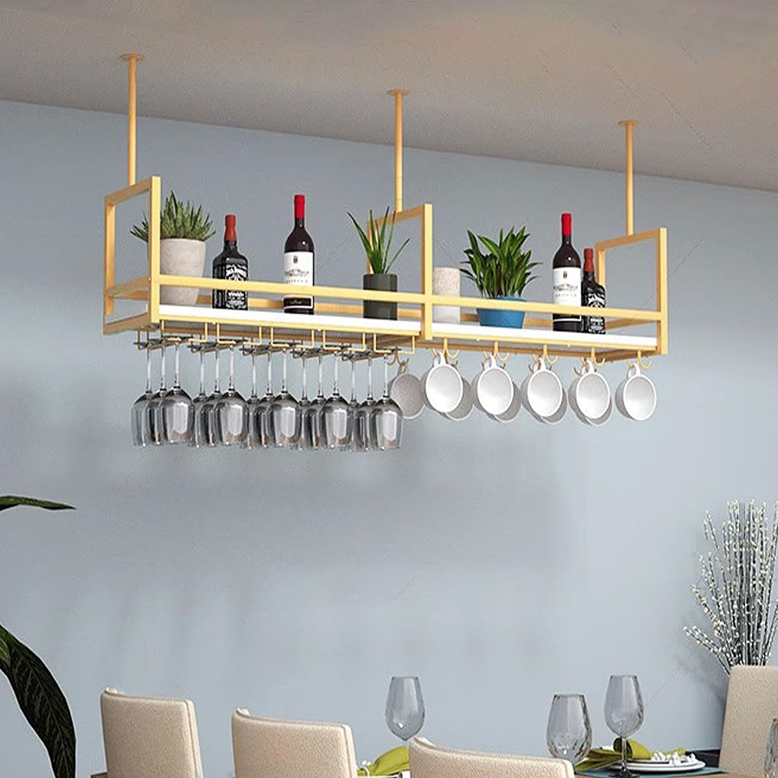 Support à vin et verre mural en métal de qualité supérieure pour une cave suspendue moderne