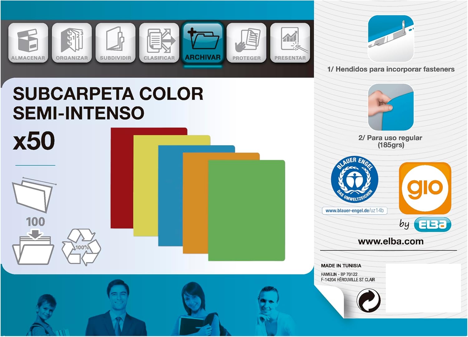 Gio din cardstock subfolder a4 Assorted Pastel Colours 180 g/m2 Pack of 50