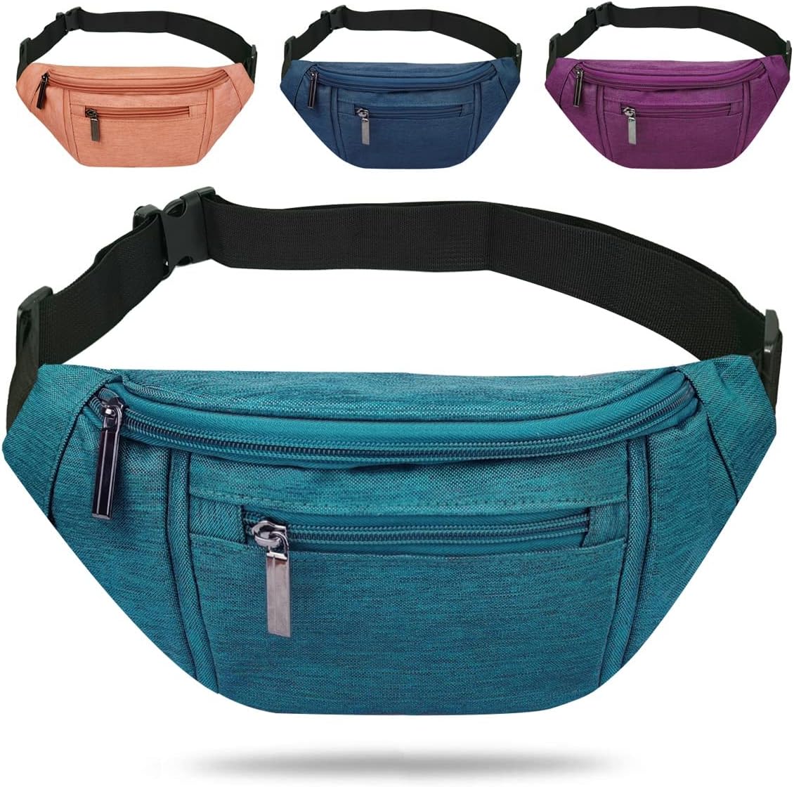Fanny Pack for Men Women,Crossbody Waist Bag Pack,Belt Bag for Travel Walking Running Hiking Cycling,Easy Carry Any Phone,Wallet (Green)