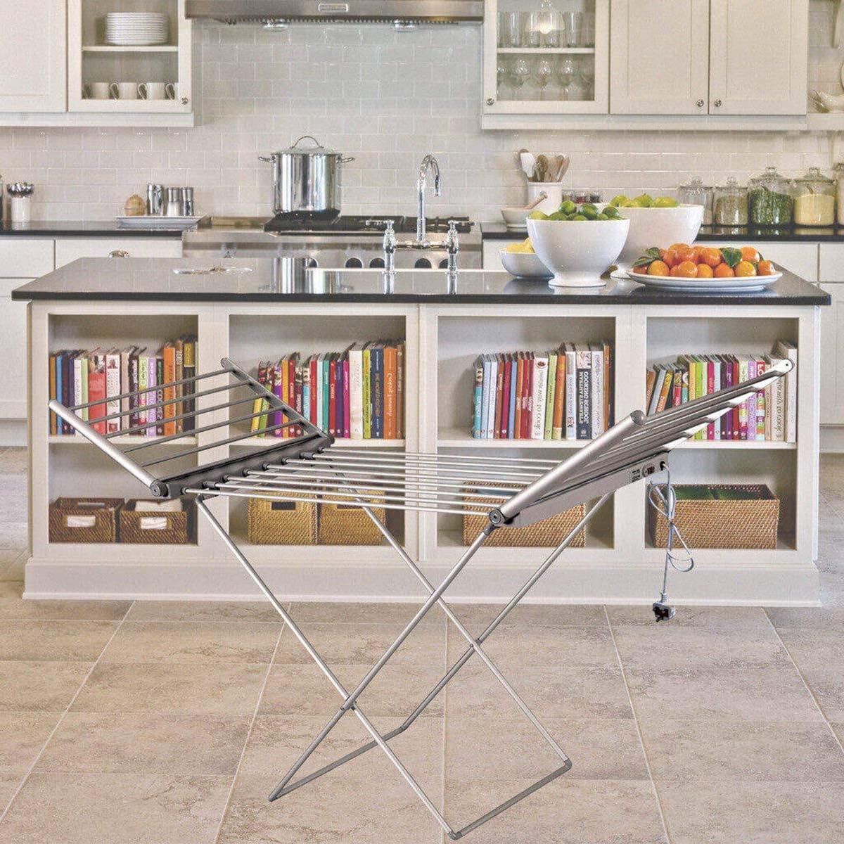 Heated Clothes Dryer Folding Clothes Airer 220W Low Noise Electric Wet Laundry Drying Horse Rack for Easy Storage Towel Shirts Bed Sheets Dry Saves Energy 149L x 54w x90h cm
