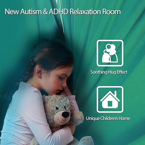 Miniatura 26 de Columpio sensorial para niños para interiores y exteriores, terapia de doble capa con kit de colgador giratorio 360, ajustable para niños y adultos