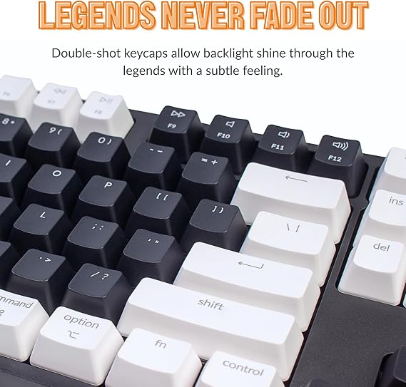 Keychron C2 Full Size 104 Keys USB Type-C Wired Mechanical Gaming Keyboard for Mac Layout, Gateron G Pro Red Switch/RGB Backlight/Double-Shot ABS keycaps Computer Keyboard for Windows Laptop PC
