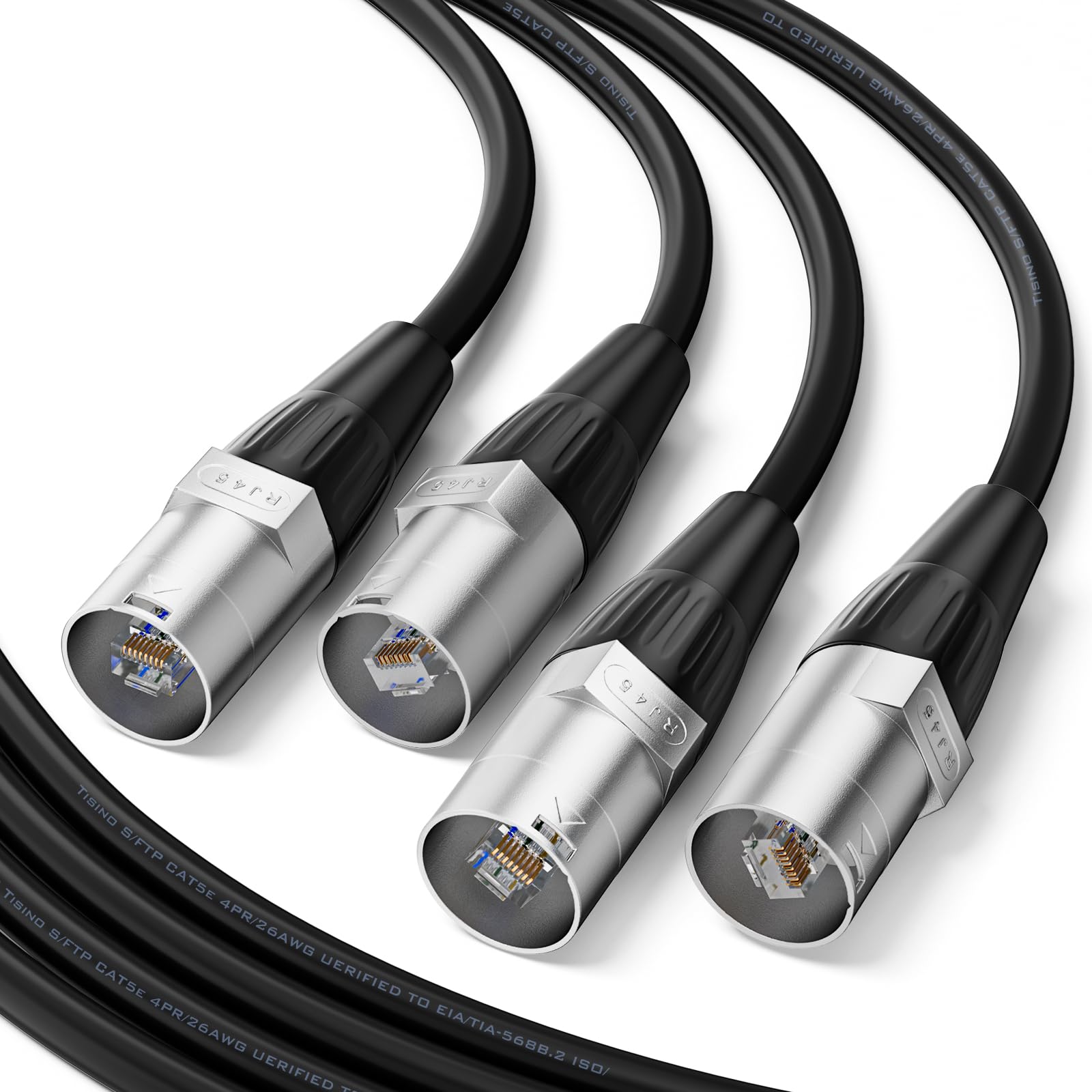 Tisino Lot de 2 câbles de connecteur Ethernet RJ45 CAT5e blindé de 5 m
