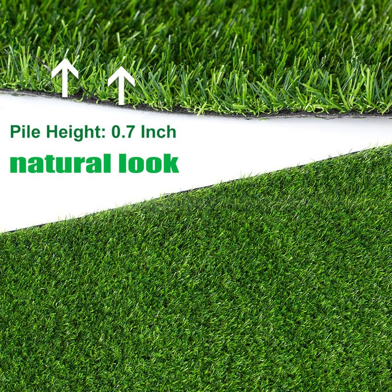 Tappeto sintetico realistico da 1,8 cm, erba sintetica sintetica per animali domestici, tappeto astro, 1,8 x 37 m, per interni ed esterni, giardino, cortile con fori di drenaggio