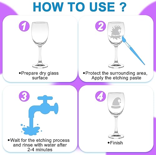 Miniatura 7 de Kit de crema para principiantes de vidrio de 3.5 onzas para diseños intrincados, pasta de grabado para manualidades, crea diseños grabados