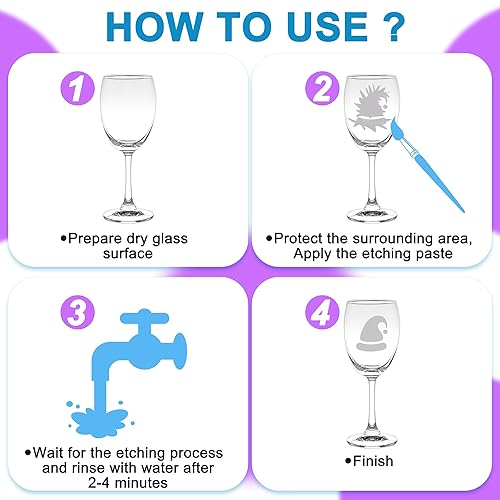 Miniatura 7 de Kit de crema para principiantes de vidrio de 3.5 onzas para diseños intrincados, pasta de grabado para manualidades, crea diseños grabados