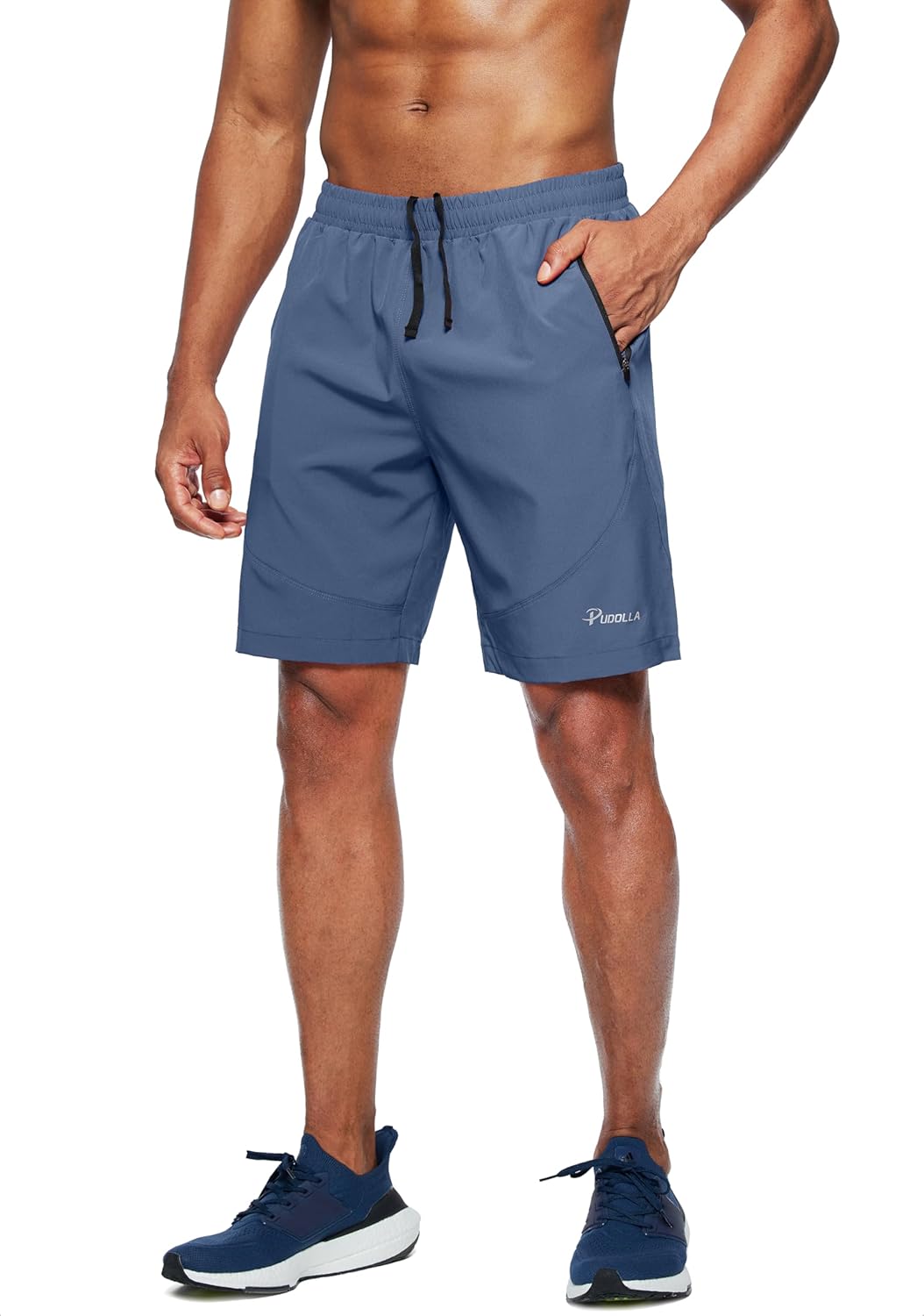 Pudolla Men's Workout Running Shorts 7"/5"/9" Lightweight Gym Athletic Shorts for Men with Zipper Pockets - Image 2