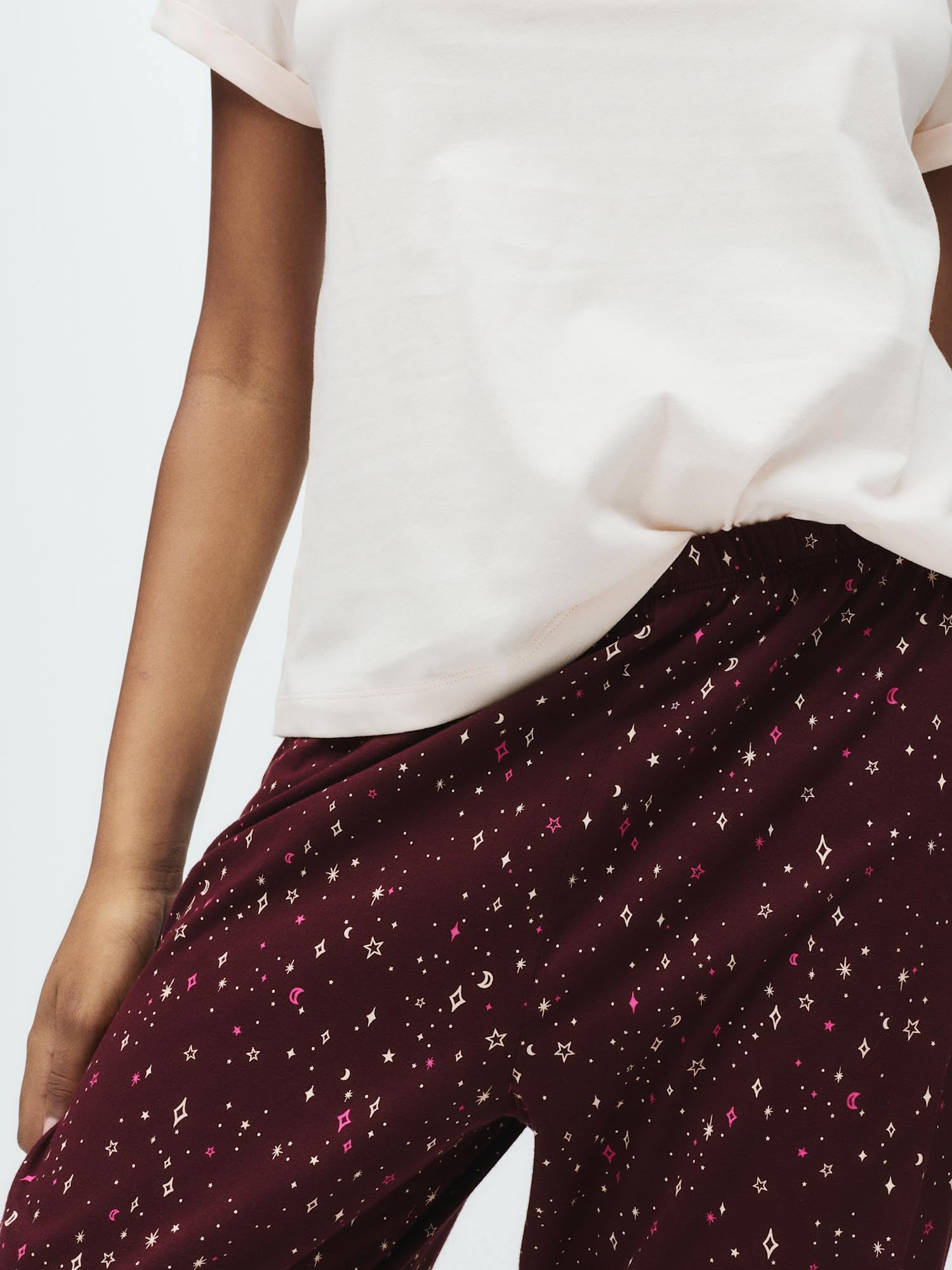 Marks & Spencer Donna Set Pigiama Stampato Ricco di Cotone – vestibilità Regolare – Vita Elasticizzata