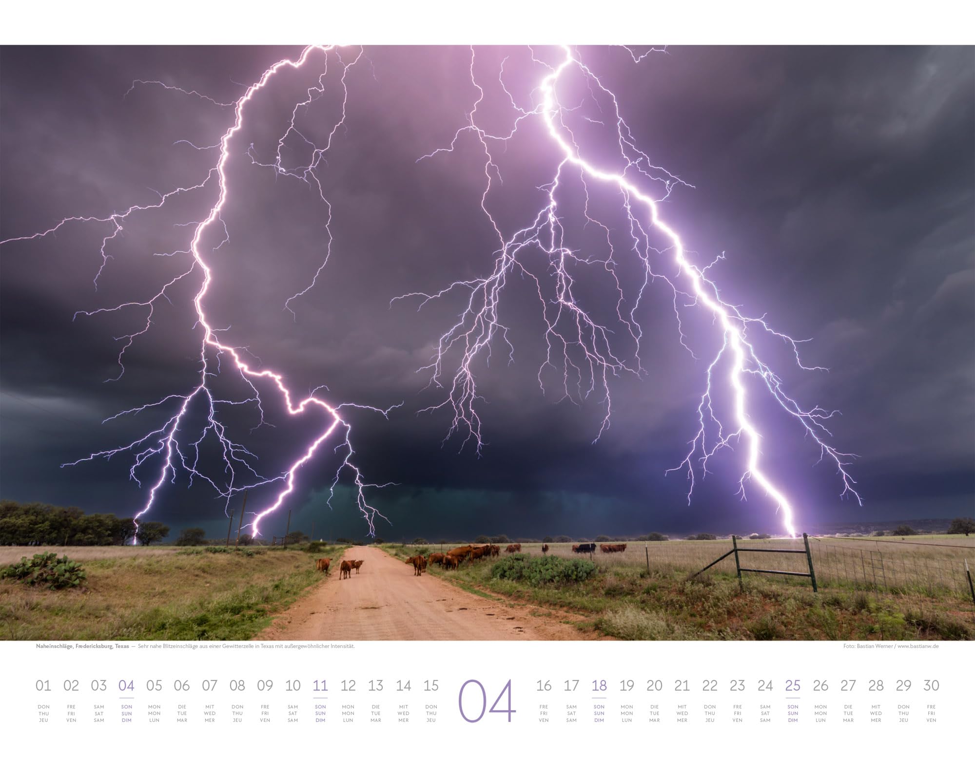 Naturkräfte Kalender 2027 | Wetterphänomene und Naturgewalten: Spektakuläre Wetterfotografie im großen Querformat (54x42 cm) | Wetterkalender