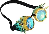 Vista 93 de Gafas caleidoscopio para raves trippy psicodélico steampunk con lentes de cristal de difracción de prisma arcoíris Negro