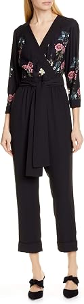 Ted Baker London Black Eleaann Oracle Floral Crop Jumpsuit