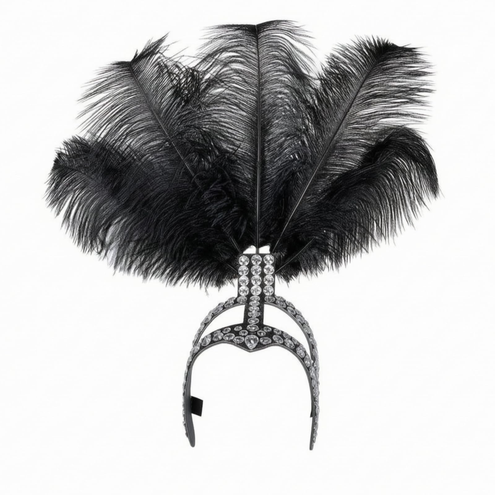 corativa a Mano Corona Plegable con Plumas table para Halloween, Bodas, Negro