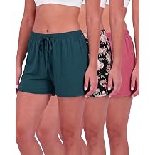 3 Pack Womens Pajama Shorts Soft Sleep Lounge Pj Bottoms Comfy Cute Summer | Available In Plus Size, Boxer, Sweat, Sleepwear, Casual, Ladies, Stretchy, Elastic, Drawstring,Pijamas De Mujer, Womans