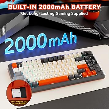 FREEWOLF M75 82keys Compact PBT Gradient Keycap Wireless Keyboard - Shimmer