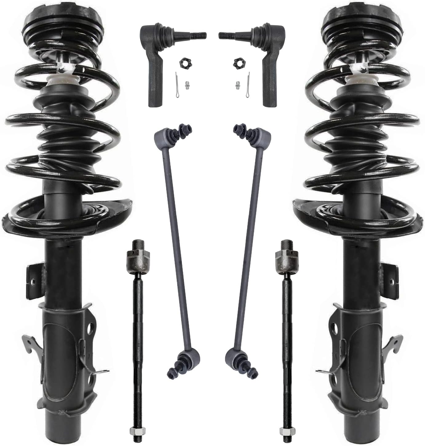 8pc Front Strut with Coil Spring Tie Rod Sway Bar Kit for 2003 - 2008 8pc Front Strut with Coil Spring Tie Rod Sway Bar Kit for 2003 - 2008