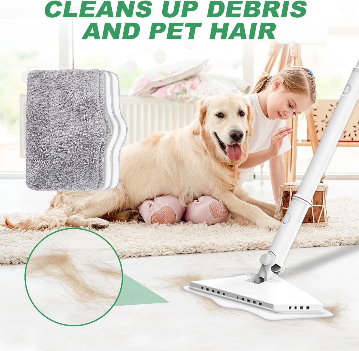 Steam Mop Pads Compatible with LABIGO, ACHTFACH & ScrubWiz Steam Mop