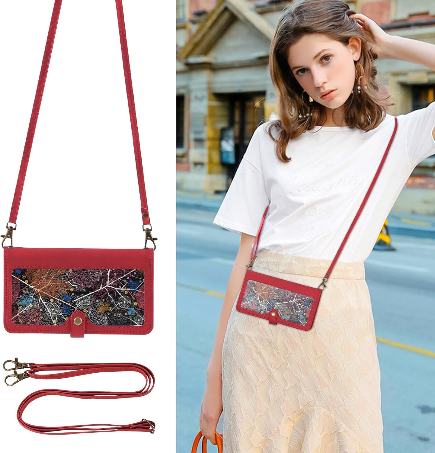 Phone Case for Google Pixel 7A 5G 2023 Wallet Cover with Tempered Glass Screen Protector and Crossbody Wrist Strap Leather Flip Pattern Zipper Credit Card Holder Stand Cell Pixel7A A7 Women Men Red