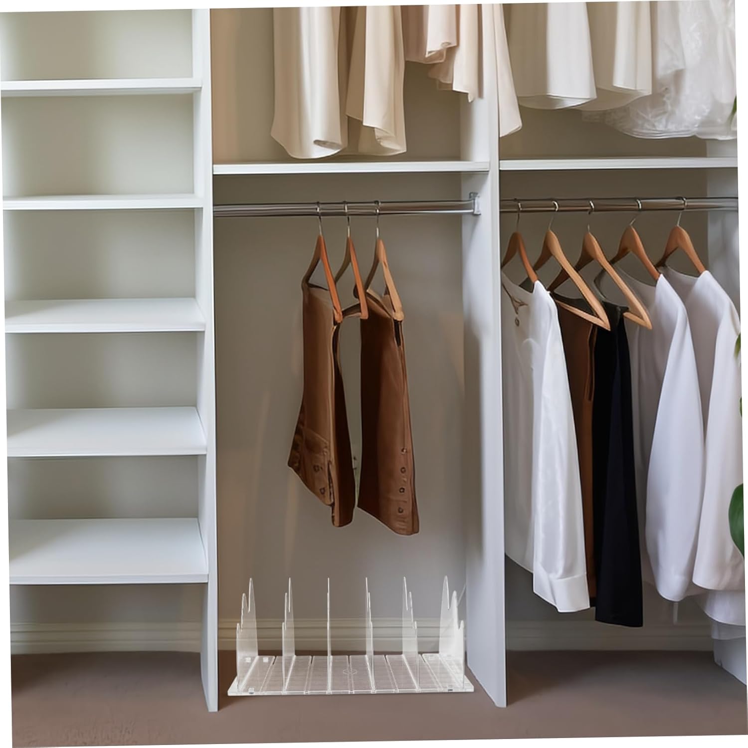 Acrylic Shelf Dividers for Closet Organization Clear Purse Separators Japanese Minimalist Style Tool Setup for Bedroom Kitchen and Office Storage