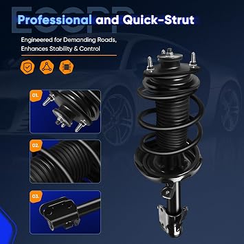 ECCPP 2X Front Complete Struts Coil Spring for Honda Ridgeline 2006-2014
