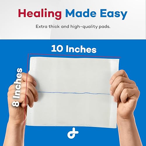 Vista 6 de Dealmed Abdominal Combine Pads 8"x10" (paquete de 24) estériles envueltos individualmente, almohadillas ABD, absorbentes, no adherentes