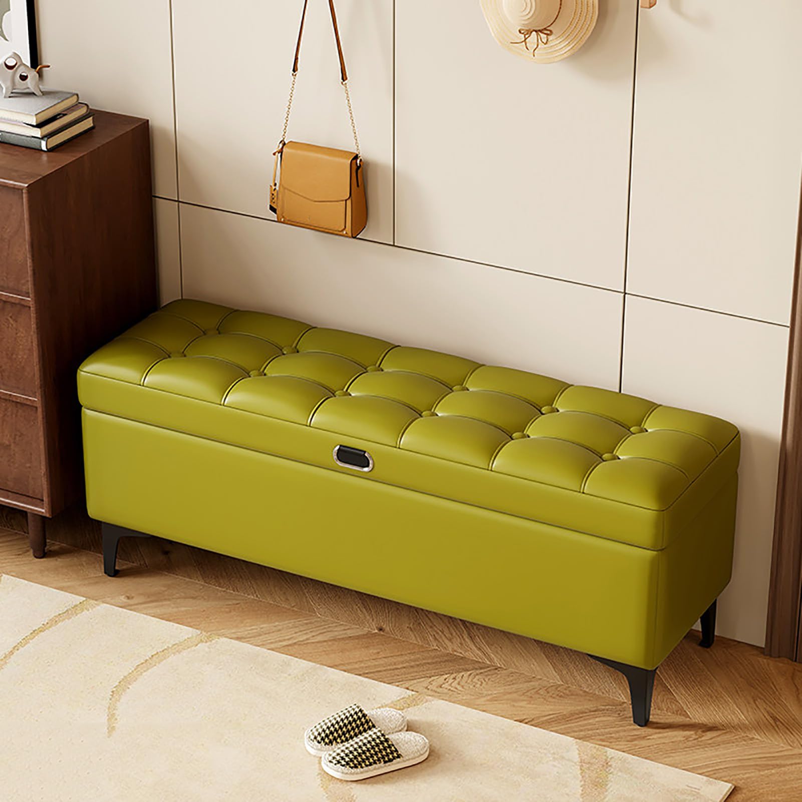 Banc à chaussures d'entrée pour organiser le couloir et s'asseoir confortablement
