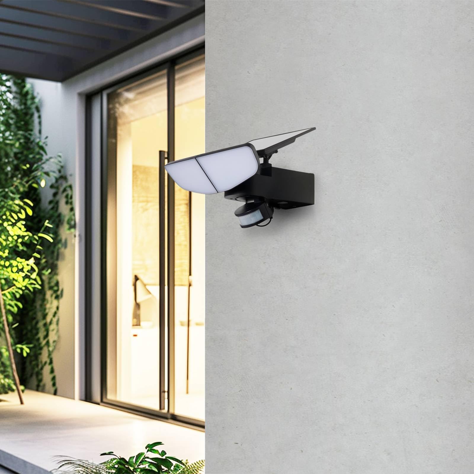 Lindby LED Applique Murale Solaire Naelin à intensité variable (Moderne) en Noir (à 2 lampes,), Lampe Borne Lumineuse Exterieur Eclairage