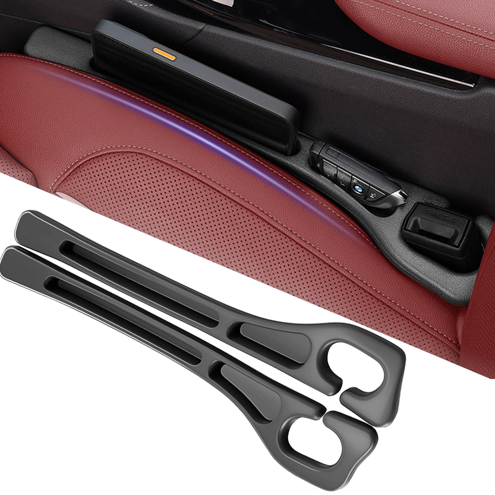 YLXGT Car Seat Gap Filler Organizer Universal for Car SUV Truck Accessories Seat Gap Blocker with Storage Black 2Pcs