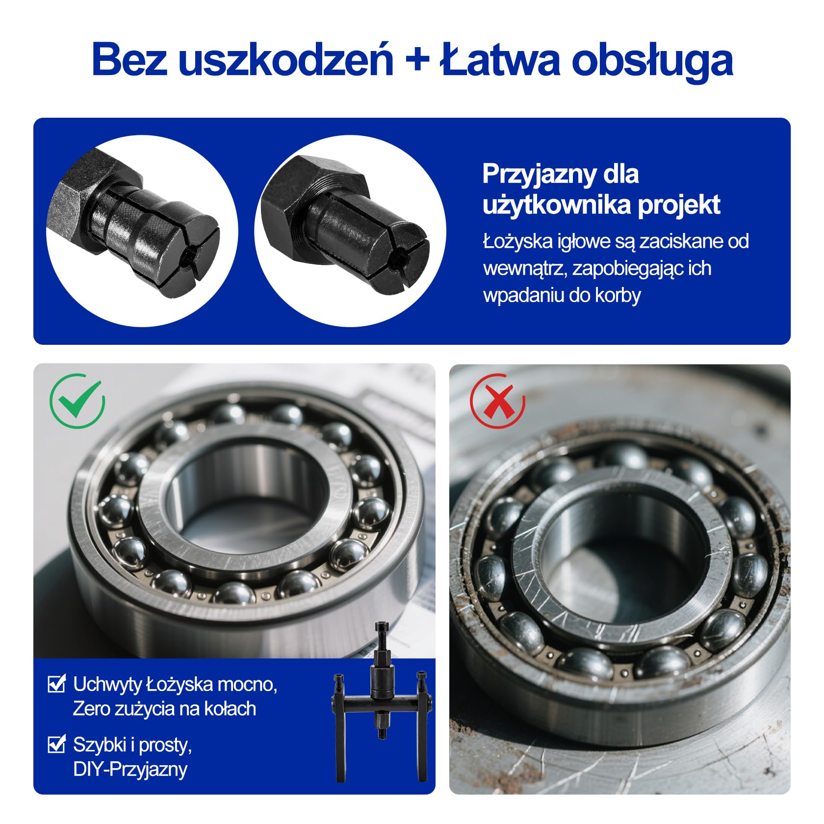 CarBole Zestaw ściągaczy do łożysk wewnętrznych do motocykla, 10 sztuk, 8–25 mm, zestaw ściągaczy do łożysk wewnętrznych, wkładka pilota młotka ślizgowego, wyciągacz otworów ślepych, uniwersalny do