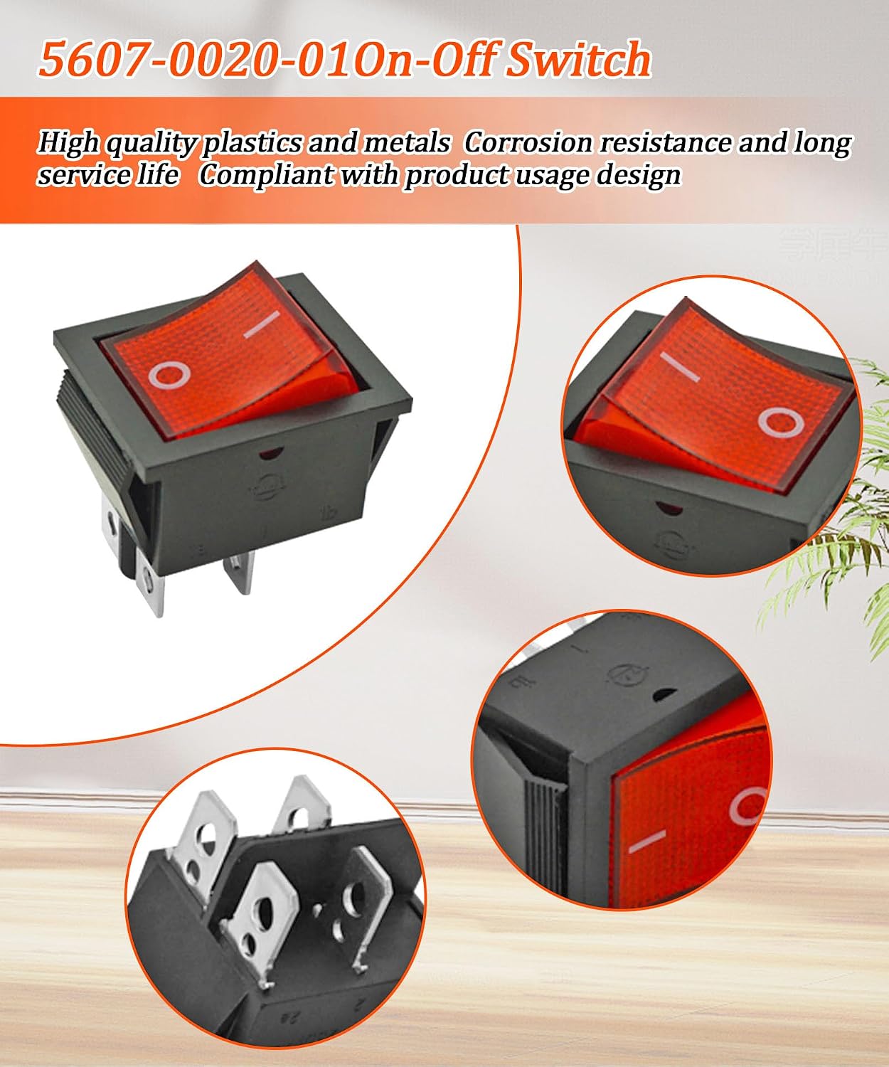 5607-0020-01 Air Compressor Switch Compatible with Kobalt 8 Gal Tank Air Compressor,15A/30A 250V 4-pin 2-Position