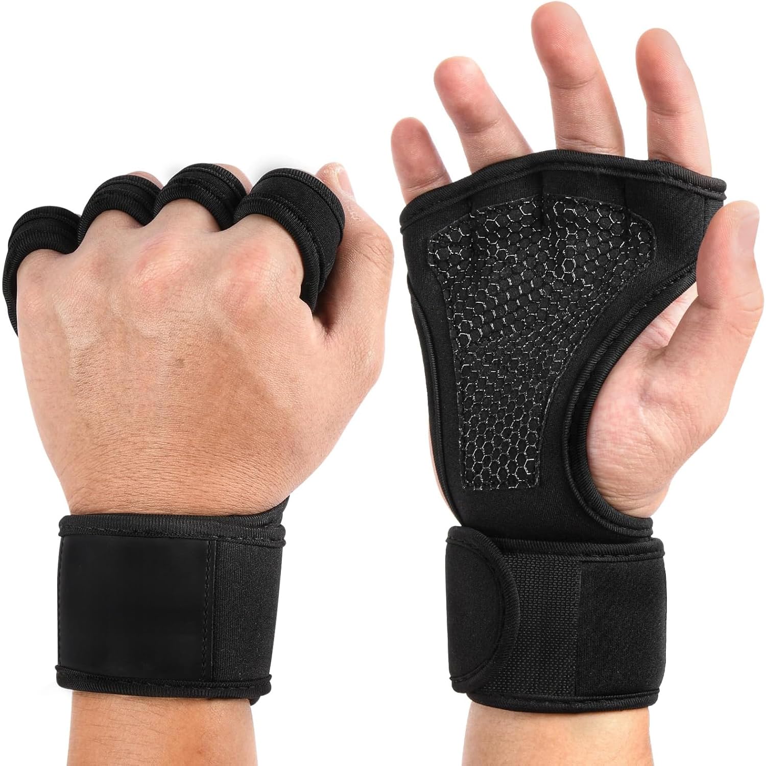 ZIOYANE Open Training Gloves for Men & Women, Ideal for Weight Lifting, Yoga & Gym Fitness Training with Integrated Wrist Support, Full Palm Protection