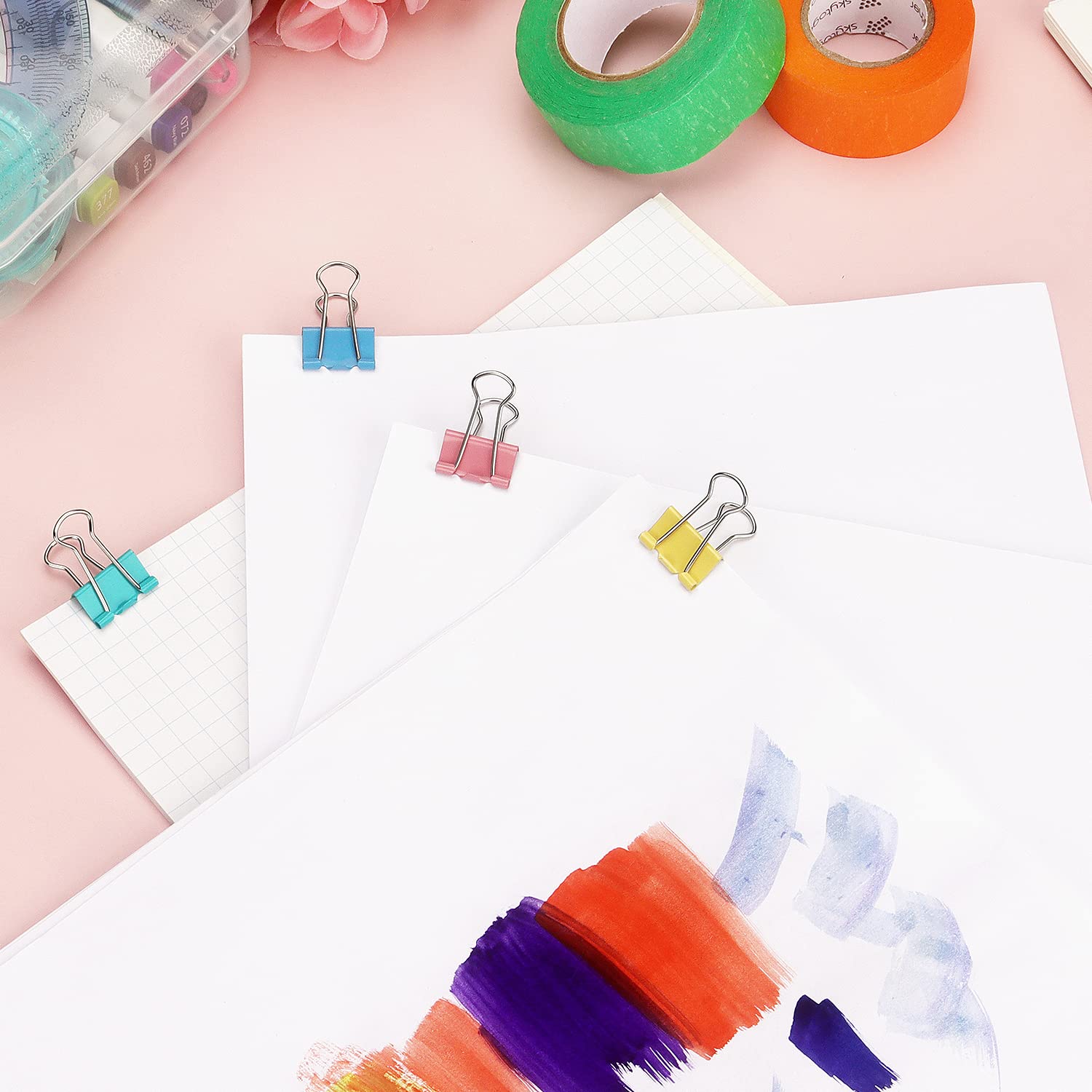 ZZTX Büroklammern, Büroklammern, kleine Größe, verschiedene Farben, 1,9 cm, 40 Stück