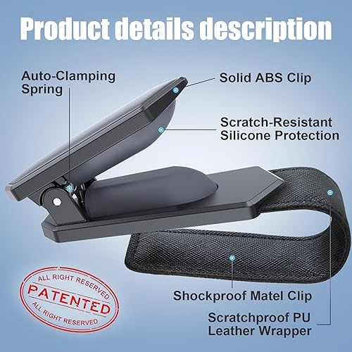 Miniatura 3 de Soporte para lentes de sol de operación con una sola mano para automóvil, clip de soporte para lentes de sol, accesorios de automóvil interiores,